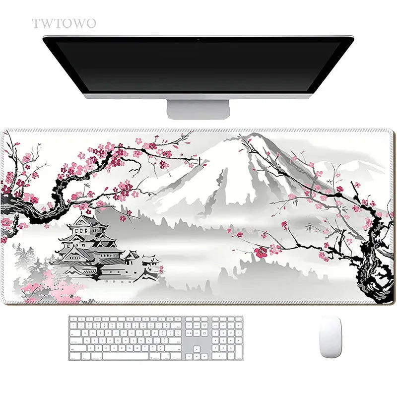 Sakura Japanese Cherry Blossom Mouse Pad Gaming XL Home New HD Mousepad XXL keyboard pad Non-Slip Office Carpet Laptop Mice Pad - Games Nex Gen