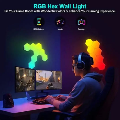 Hexagon RGB Wall Lights - Smart APP Control, Music Sync Honeycomb Panels