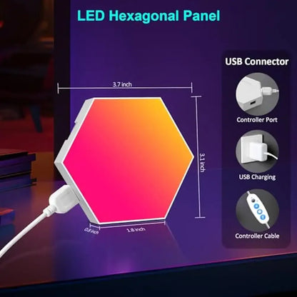 Hexagon RGB Wall Lights - Smart APP Control, Music Sync Honeycomb Panels