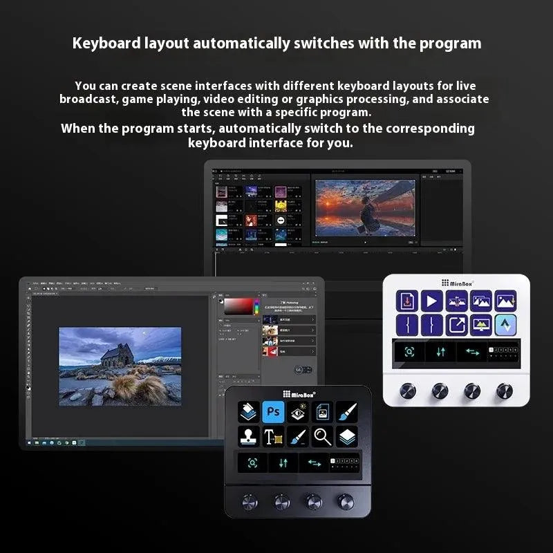 Mbox N4 Stream Deck Adjustable Stand 10-Key Macro Keyboard