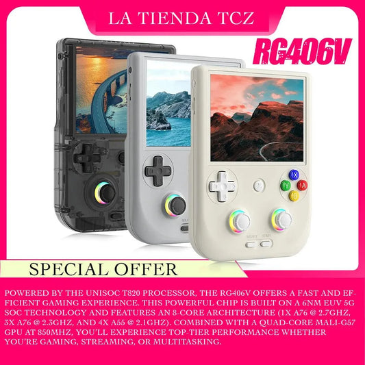 ANBERNIC RG406V Handheld Game Console, 4'' IPS Screen, Android 13