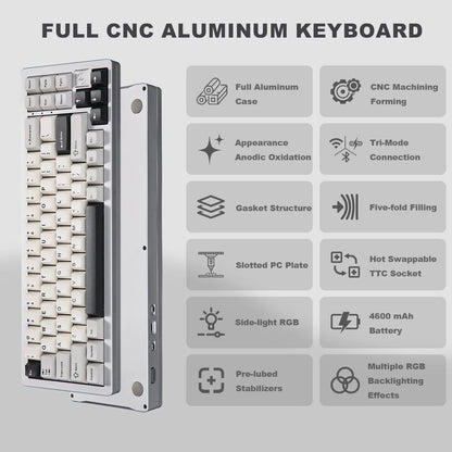 Aluminum Mechanical Gaming Keyboard, Hot Swappable RGB - Games Nex Gen 