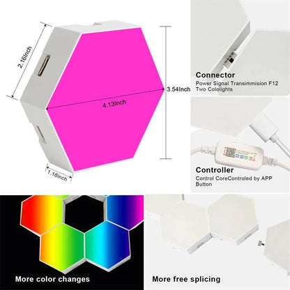 Touch Sensor LED Night Light – Modular Hexagonal Quantum Wall Lamp