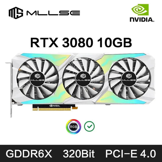 MLLSE RTX 3080 10GB Graphics Card GDDR6X 320 Bit PCI-E 4.0×16 8+8Pin NVIDIA GPU RGB Lighting Gaming Video Card Placa De Video - Games Nex Gen 