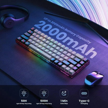 Wireless Gaming Keyboard Rechargeable Backlit Anti-Ghosting for PC