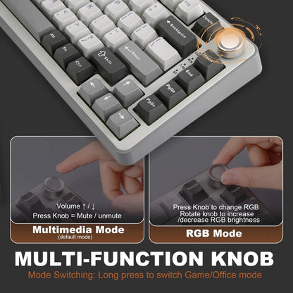 YUNZII B75 PRO 82-Key Wireless Mechanical Gaming Keyboard, RGB - Games Nex Gen 
