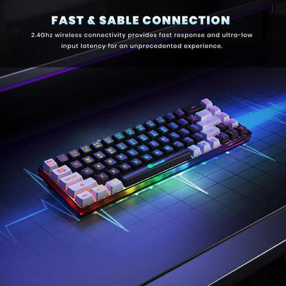 Wireless Gaming Keyboard Rechargeable Backlit Anti-Ghosting for PC