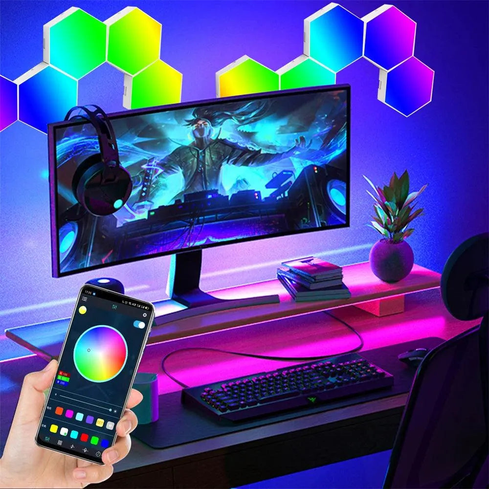 Touch Sensor LED Night Light – Modular Hexagonal Quantum Wall Lamp