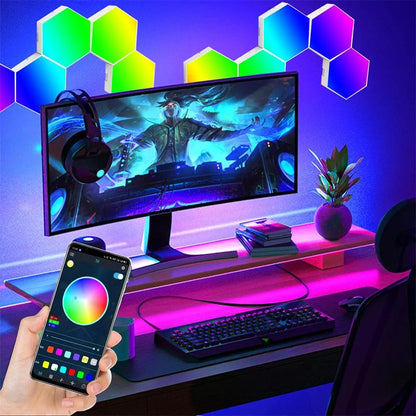 Touch Sensor LED Night Light – Modular Hexagonal Quantum Wall Lamp