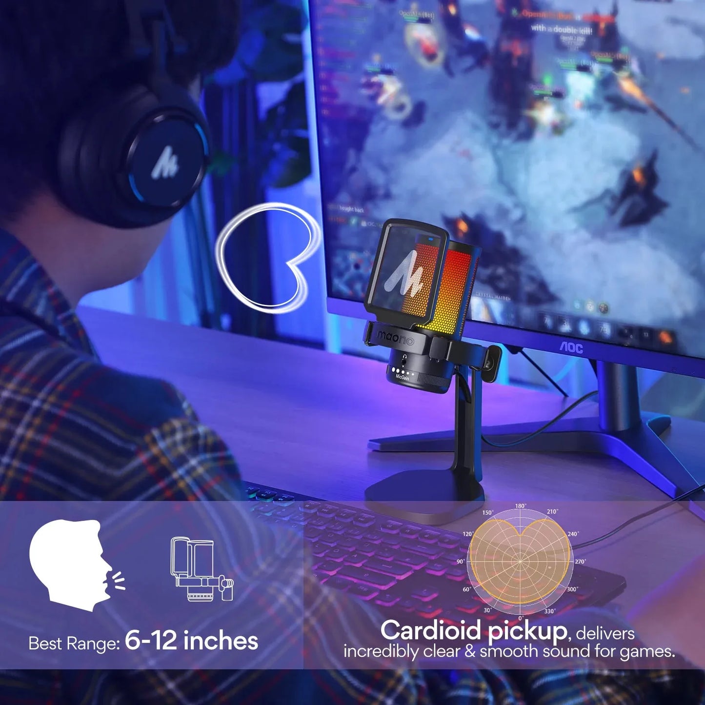 Maono DGM20 Gaming Microphone – USB, Noise Cancelling - Games Nex Gen 