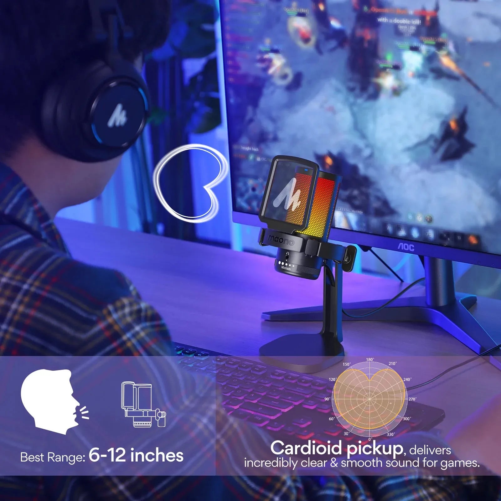 Maono DGM20 Gaming Microphone – USB, Noise Cancelling - Games Nex Gen 