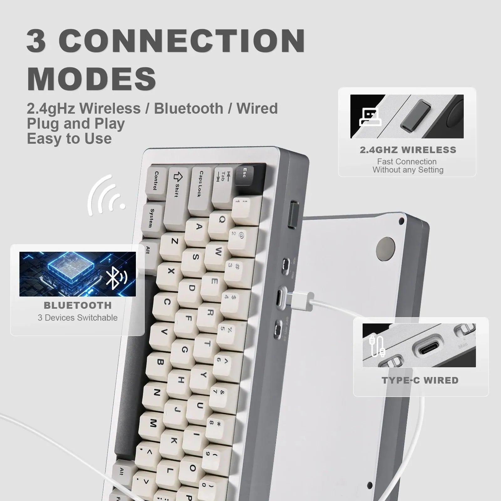 Aluminum Mechanical Gaming Keyboard, Hot Swappable RGB - Games Nex Gen 