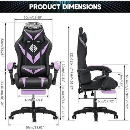 Gaming Chair with Massage, LED RGB Lights & Footrest - High Back Chair - Games Nex Gen 