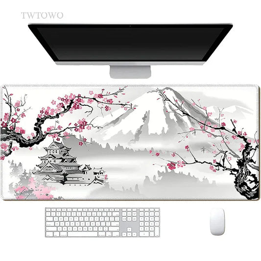 Sakura Japanese Cherry Blossom Mouse Pad Gaming XL Home New HD Mousepad XXL keyboard pad Non-Slip Office Carpet Laptop Mice Pad - Games Nex Gen 