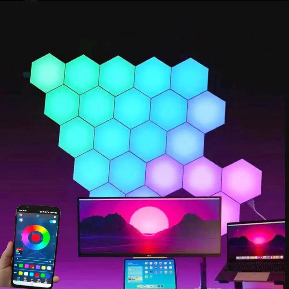 Touch Sensor LED Night Light – Modular Hexagonal Quantum Wall Lamp